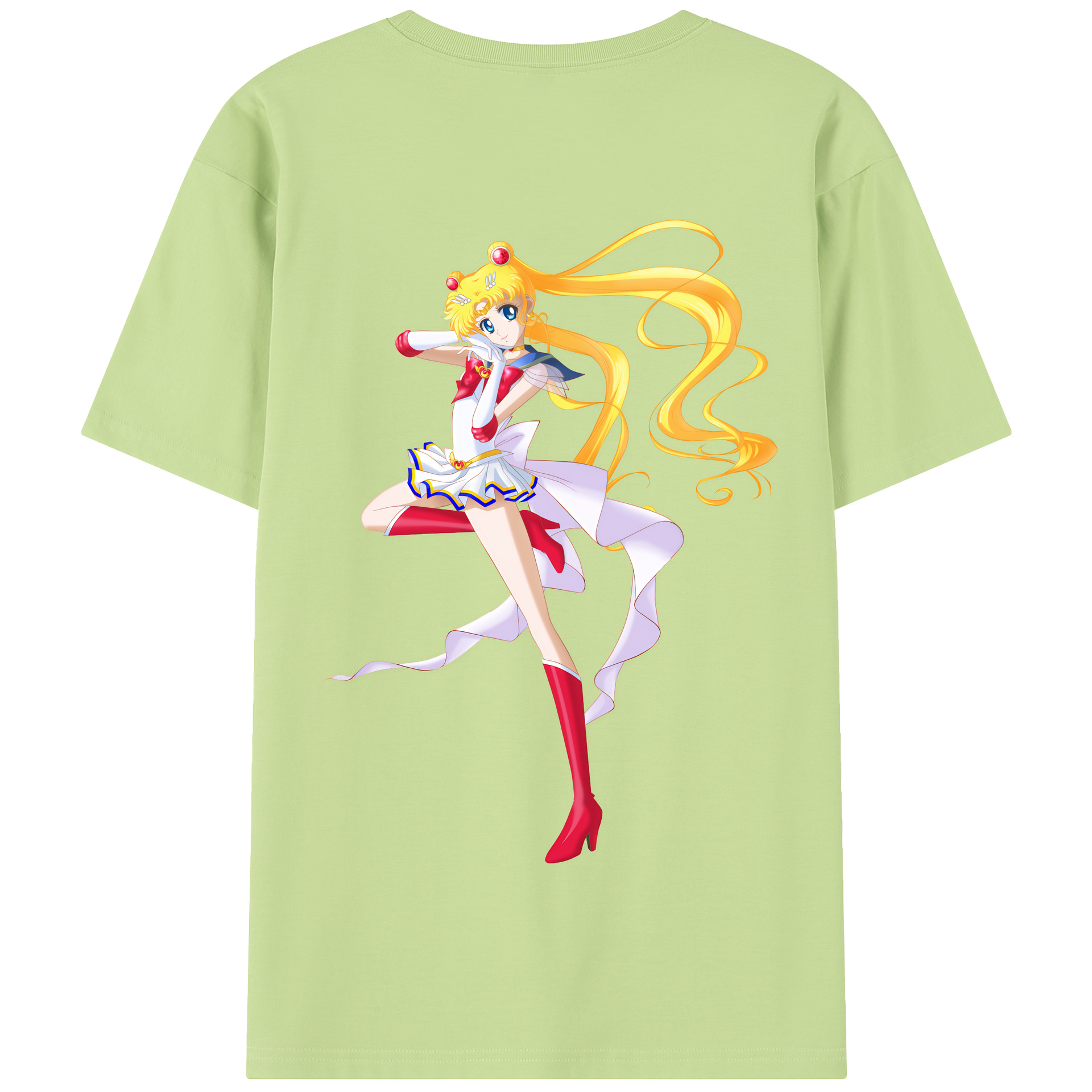 （画像用） 美少女戦士セーラームーン 月野 うさぎ つきの うさぎ Sailor Moon Tsukino Usagi 綿100％半袖Tシャツ（背面プリント）